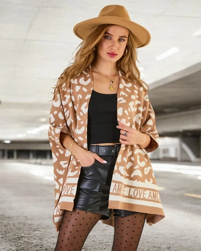 Royalfashion Naiste prinditud poncho