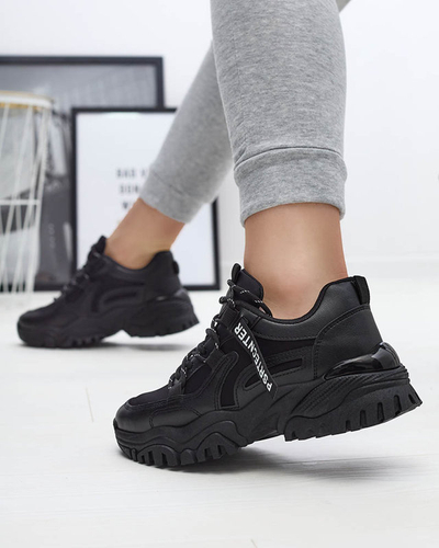 Black women's sneaker sports shoes Evilpo- Footwear