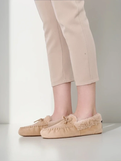 Кожаные мокасины Royalfashion для женщин с мехом Ahtikes