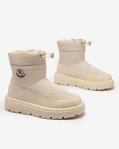 Royalfashion Женские сапоги-слипы кремового цвета Ireda