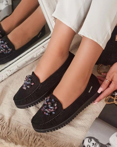 Royalfashion Women's beaded openwork moccasins Namis