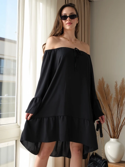 Royalfashion Women's off-the-shoulder dress with ruffles oversized
