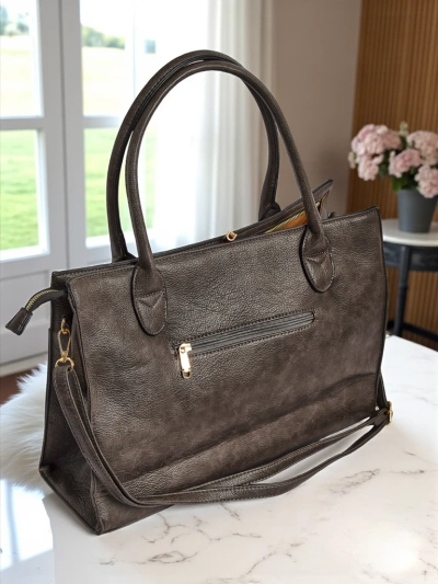 Naiste nahast käekott Etruria Classica Elegante hall 41x31x14 cm