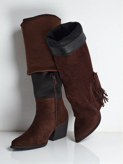 Women's Eco-Suede Knee-High Boots with Tauren Upper