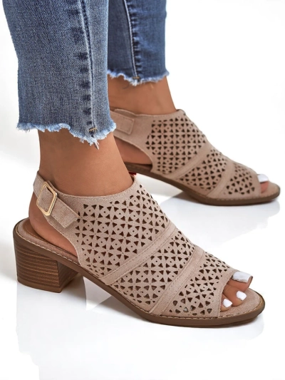 Royalfashion Women's Elira Openwork Low Heel Sandals