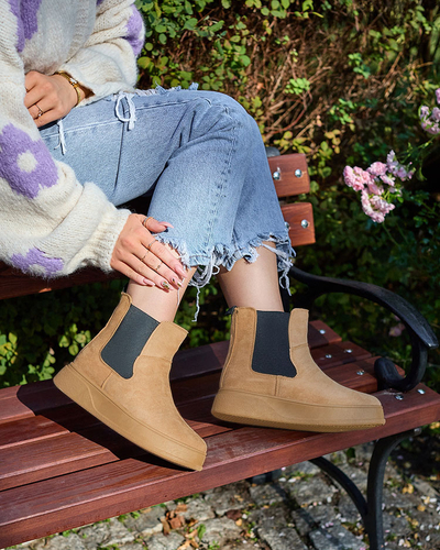 Royalfashion Women's boots a'la snow boots in camel color Uteris