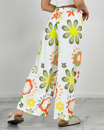 Royalfashion Женские широкие брюки из цветочной ткани