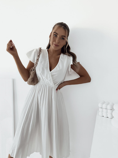 Royalfashion Women's pleated midi dress