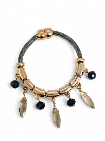 Women's Bracelet with Beads and Glitter