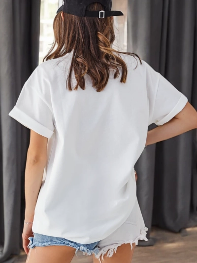 Royalfashion Женская хлопковая футболка LOVE с ринestones