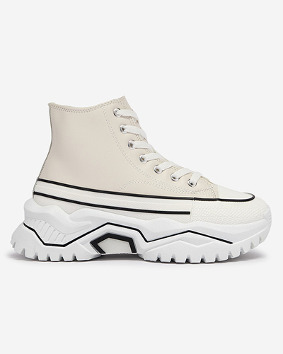 Women's cream insulated platform sports shoes a'la sneakers Retiha - Footwear