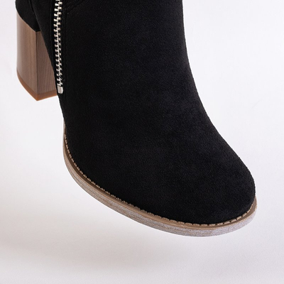 Black women's boots on a square post Darera - Footwear