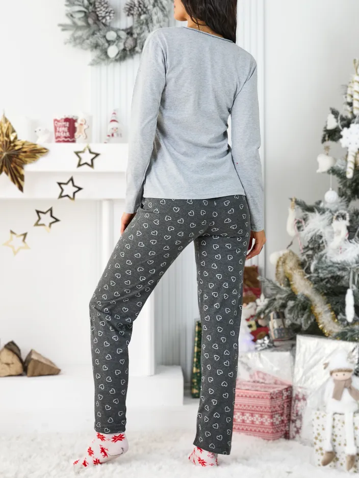 Юбки Royalfashion Женские пижамы с сердечками из хлопка