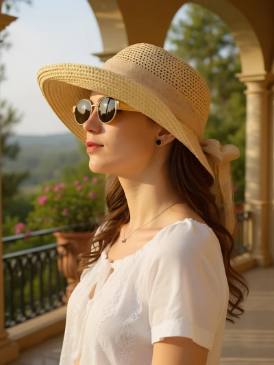 Royalfashion Женская соломенная шляпа Grace Ribbon