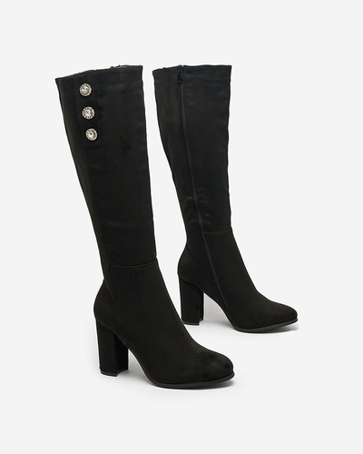 Royalfashion Black women's knee-high boots Gacetat