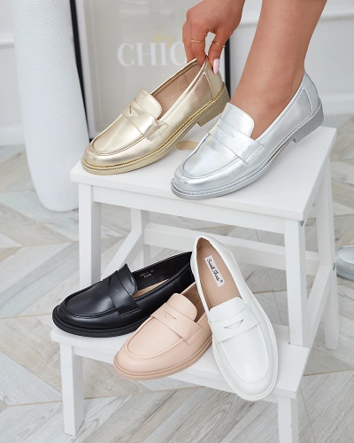 Белые женские мокасины из экокожи Zibom- Footwear