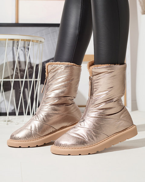 Розово-золотистая женская обувь a'la snow boots Tirigga- Footwear