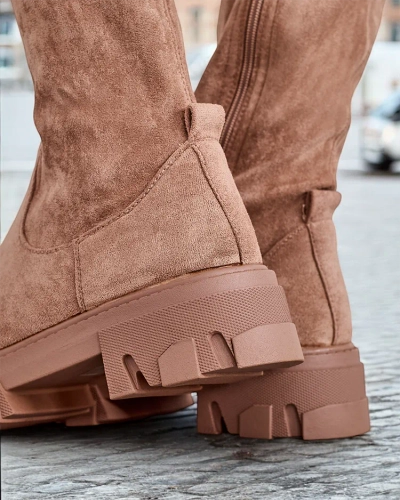 Royalfashion Womon's flat knee-hae slip-on boots Vianas