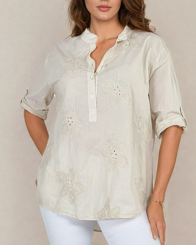 Royalfashion Women's oversize embroidered shirt