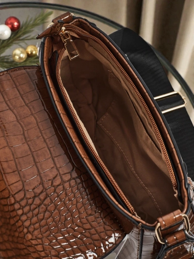 Naiste käekott Aurora tumepruun nahast elegantne