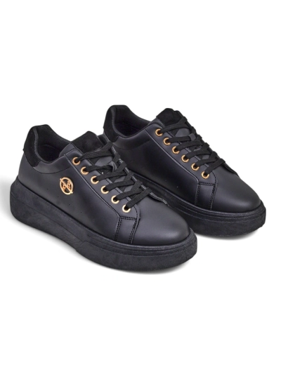 Женские кроссовки Erato Nero на платформе из экокожи 5 см