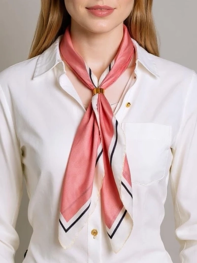 Apollonia pink women's polyester scarf 69x66 cm – classic style