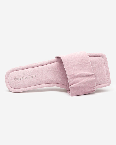 Women's purple eco-suede flat sandals Nesico - Footwear