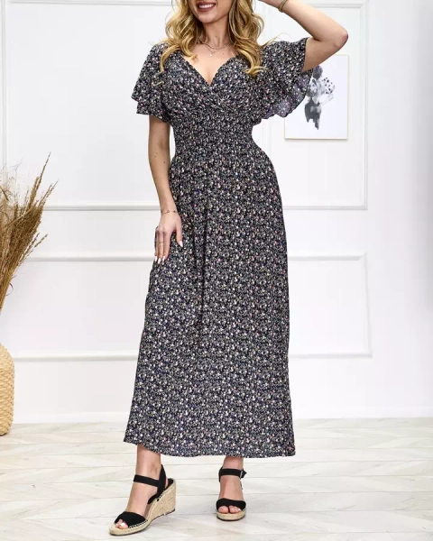 Floral navy blue naiste maxikleit Rõivad