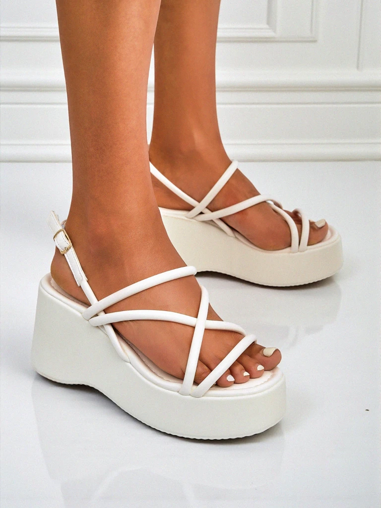 Royalfashion Women's Wedge Sandals Skyline Straps