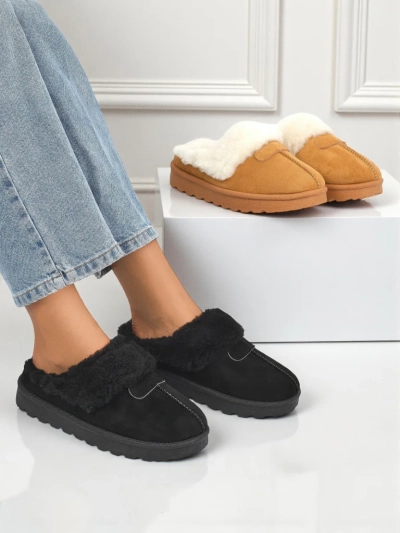 Women's Short Faux Fur Snow Boots Velour Fang