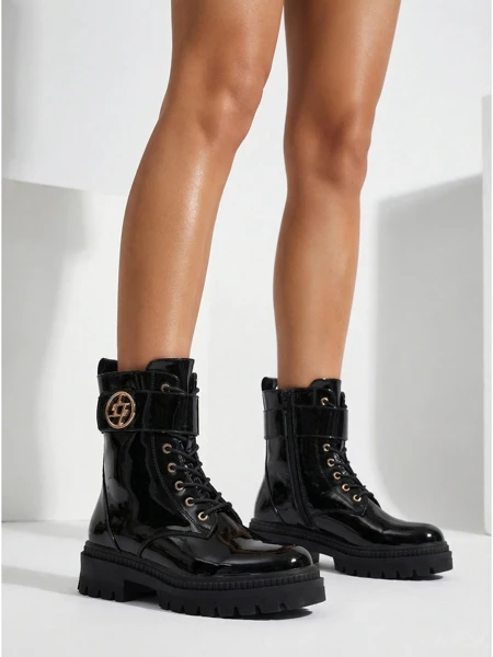 Lakitud ökonahast naiste saapad Eulin