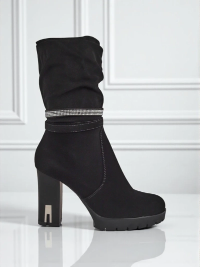 Matte Women's Ankle Boots with Block Heel Ashen Bloom