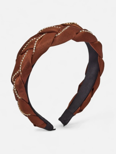 Royalfashion Повязка на голову с плетением в косу, украшенная цирконами