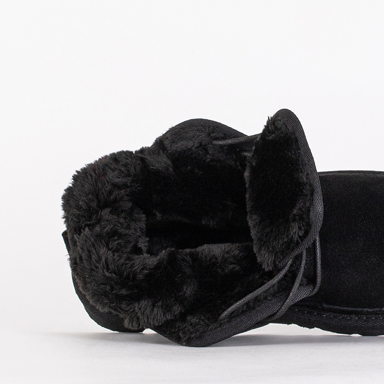 Luna Black Suede Comfortable Winter Children's Boots