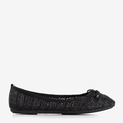 Black women's Wewo braided ballerinas - Footwear