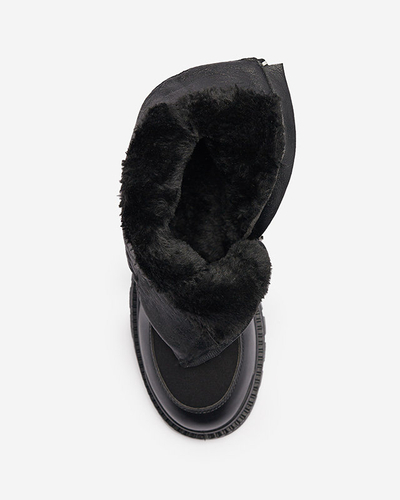 Black women's flat-heeled boots Mefina- Footwear