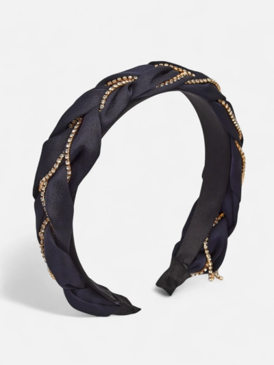 Royalfashion Повязка на голову с плетением в косу, украшенная цирконами
