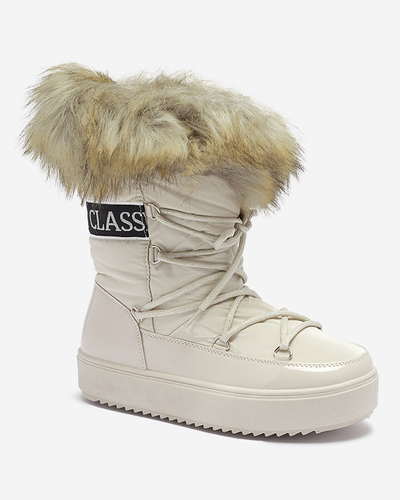 Beežid naiste karusnahaga liibuvad lumesaapad Lilitsa- Jalatsid