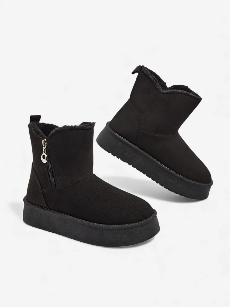 Женские ботинки Aurora черные из экокожи на зиму