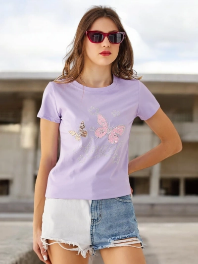 Royalfashion Женская хлопковая футболка Бабочка