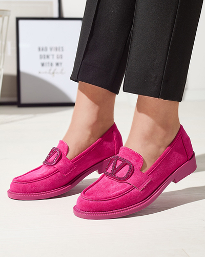 Fuchsia women's moccasins with decoration Fogras- Footwear