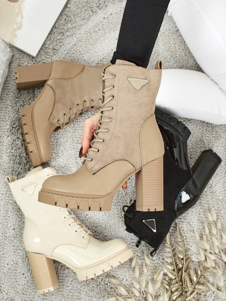 Naiste öko-seemisnahast poolsaapad jämeda kontsaga Event Bramble