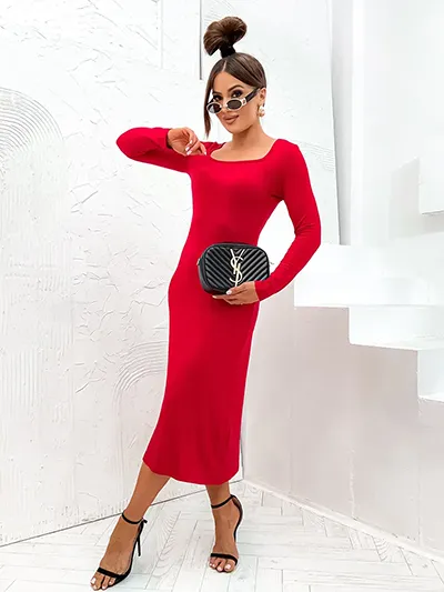 Royalfashion Kvimmu langa textil kjóll