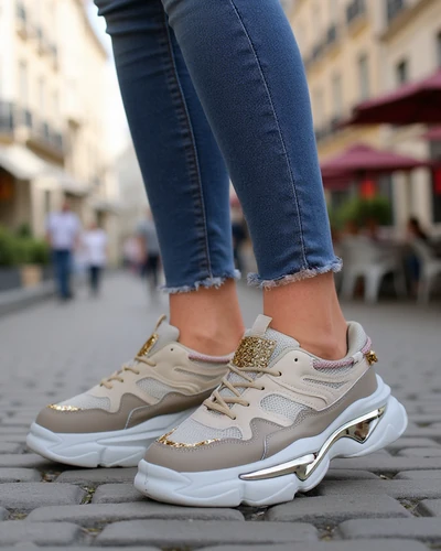 Royalfashion Women's sneakers with a thicker sole Lesalli