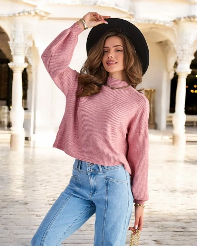 Light pink turtleneck sweater Clothing