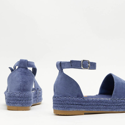 Голубые женские босоножки на платформе Sitra