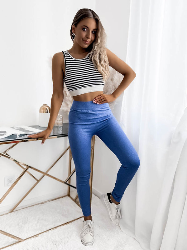 Женские леггинсы синего цвета- Одежда
