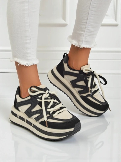 Selene Nero öko-nahast mustad naiste platvormtossud