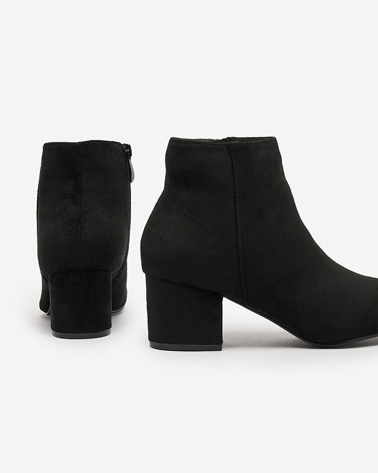 Royalfashion Черные женские сапоги на низкой шпильке Referra