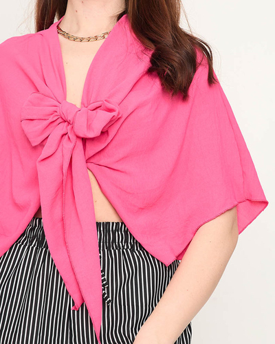 Dark pink women's short cape - Clothing